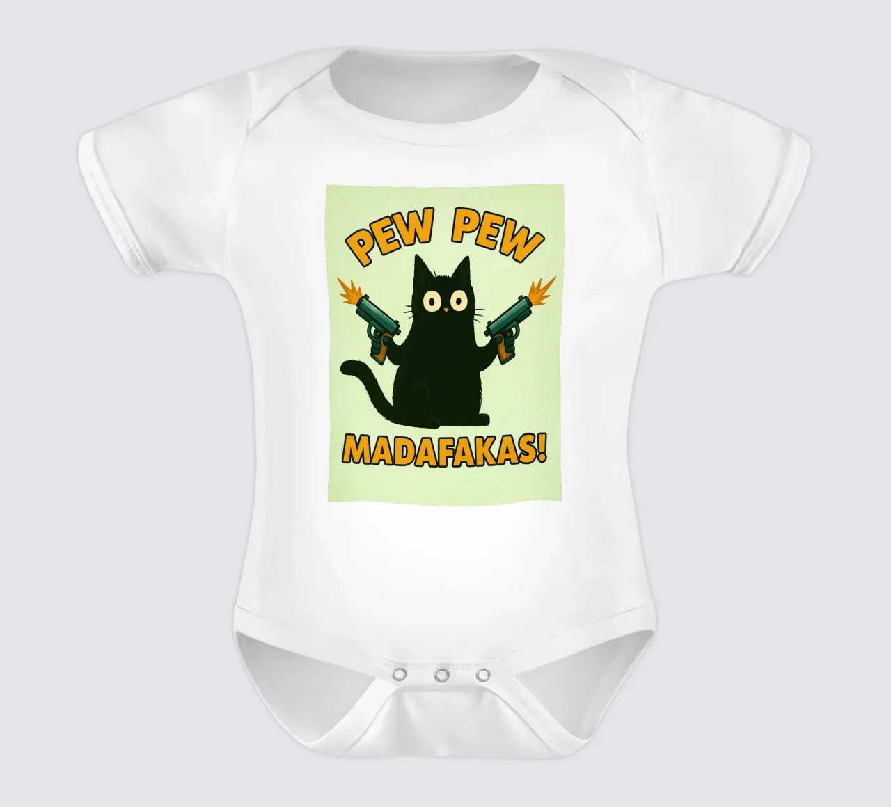 gatto pew pew madafakas body neonato maniche corte da SADELA
