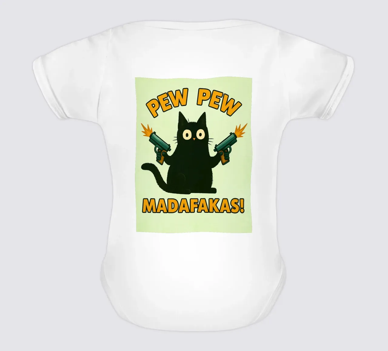 gatto pew pew madafakas body neonato maniche corte da SADELA