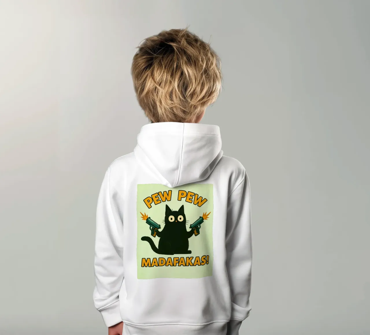 gatto pew pew madafakas felpa bambino con cappuccio da SADELA