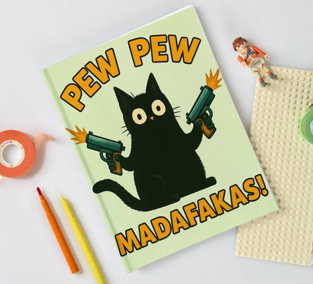 pew pew madafakas cat notebook by SADELA