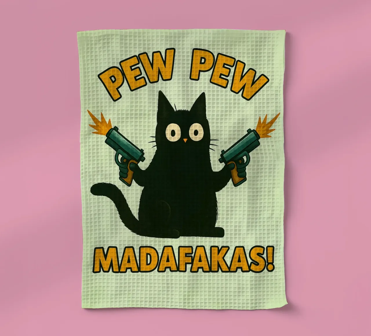 pew pew madafakas Katze Geschirrtuch von SADELA