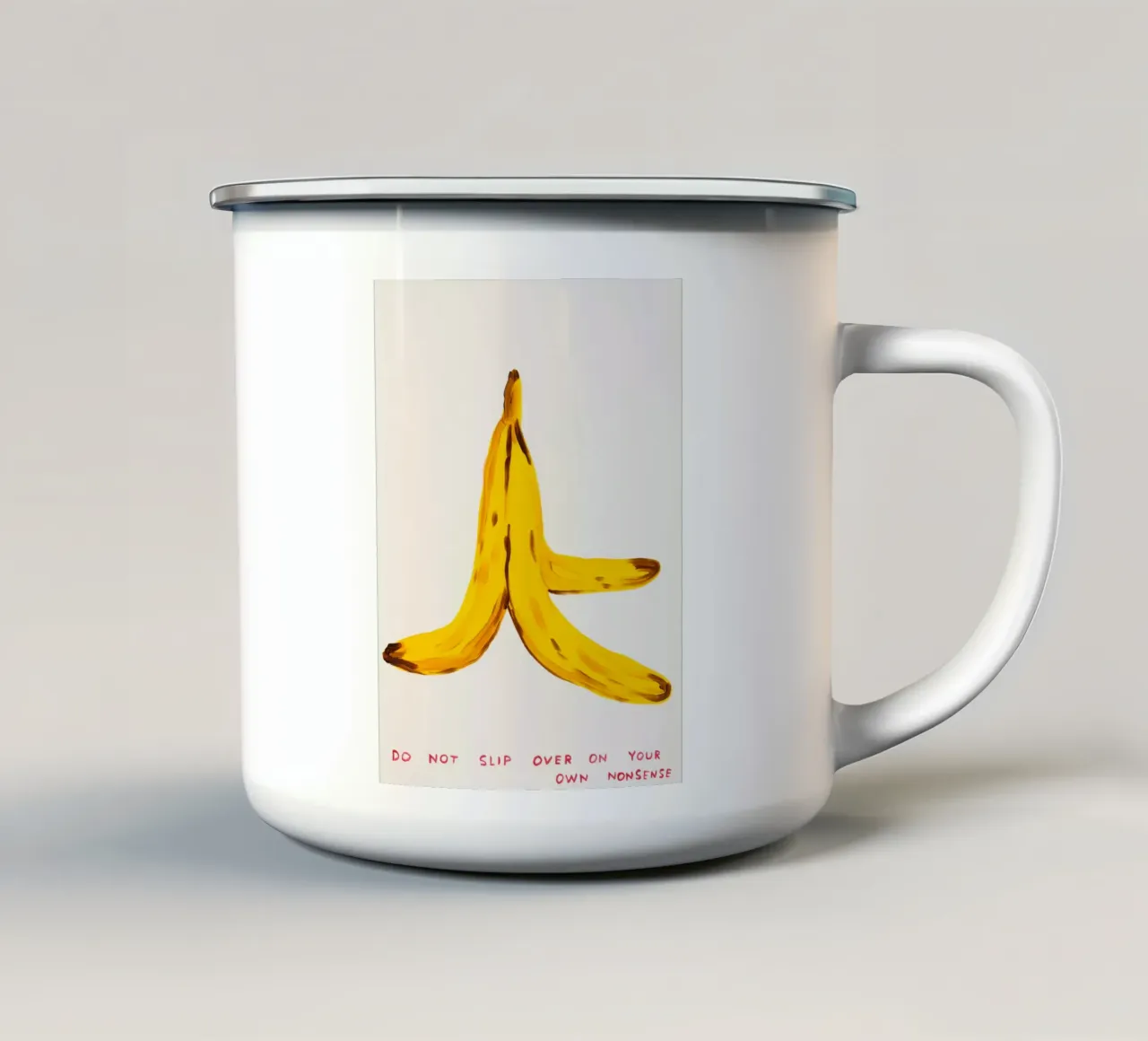 Do Not Slip Over David Shrigley Banana Skin Poster tazza in smalto da RANDER J