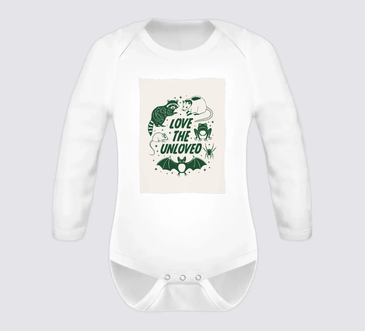 Amare chi non è amato body neonato maniche lunghe da Eco Rebel Creative