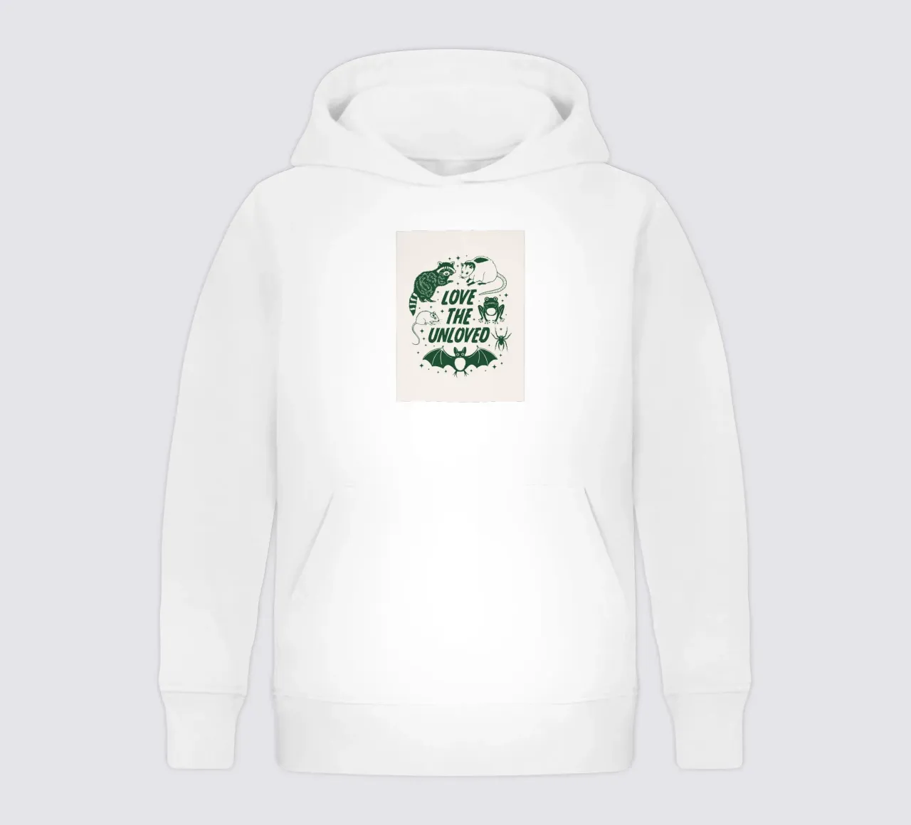 Amare chi non è amato felpa bambino con cappuccio da Eco Rebel Creative