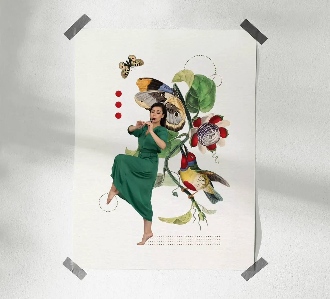 Collageri - Figlia della Natura 05 poster con telaio in alluminio da The Artcircle