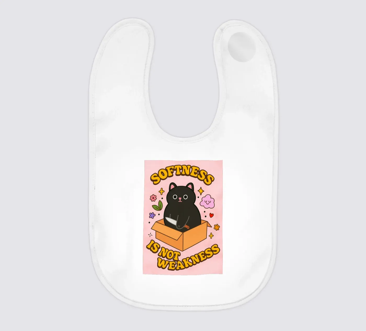 softness is not weakness baby slabbetje van SADELA