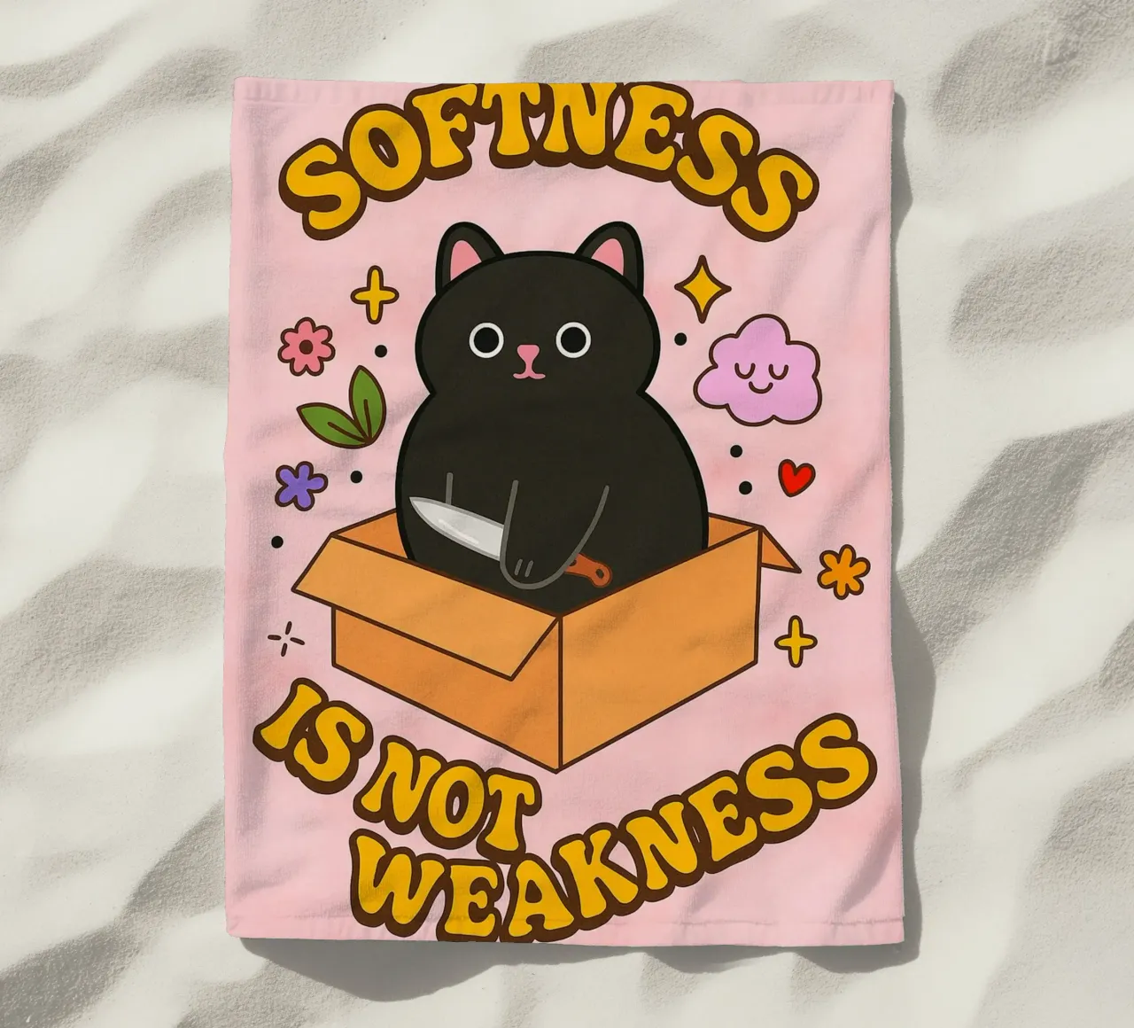softness is not weakness beach towel by SADELA