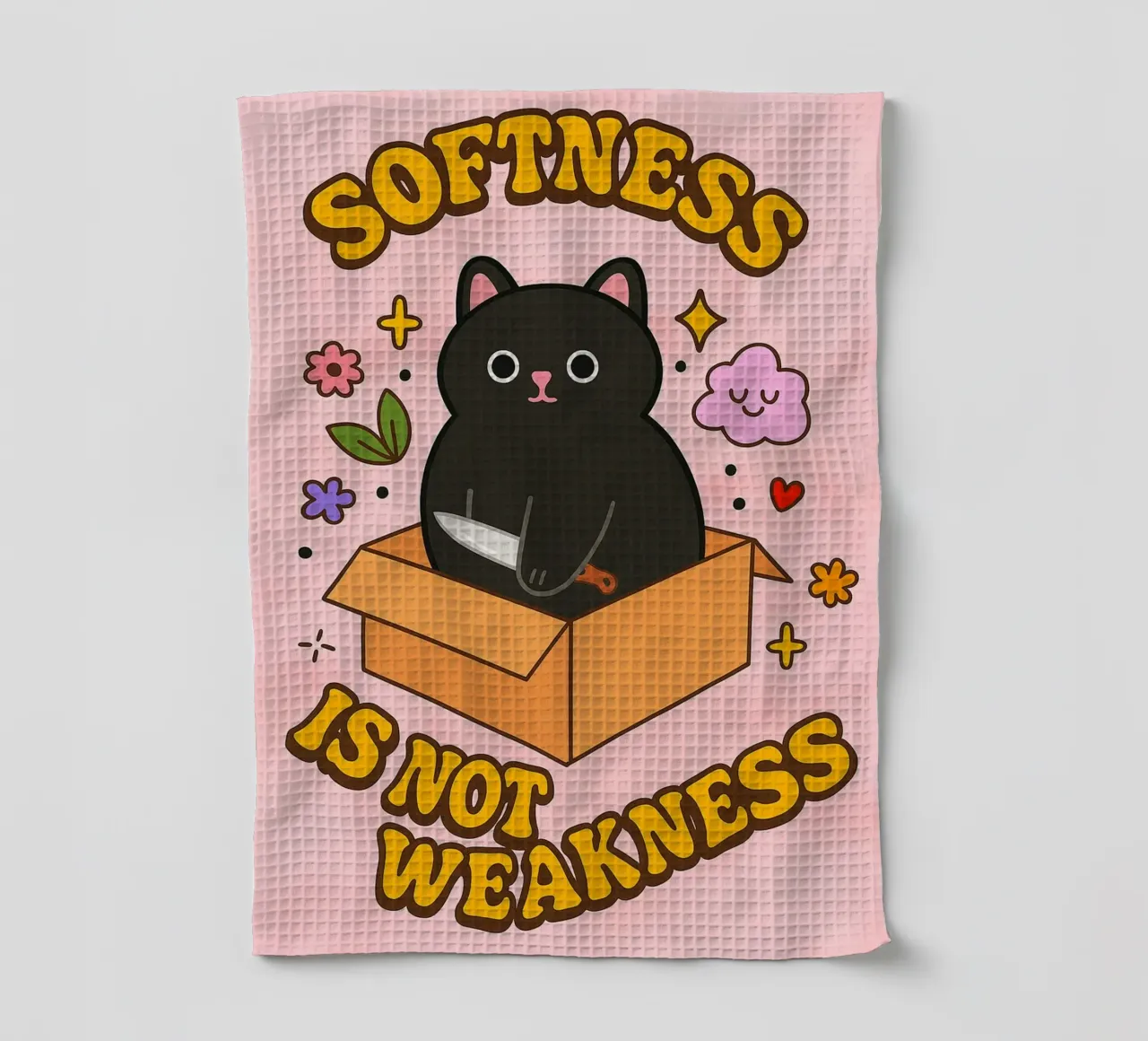 zachtheid is geen zwakte theedoek van SADELA