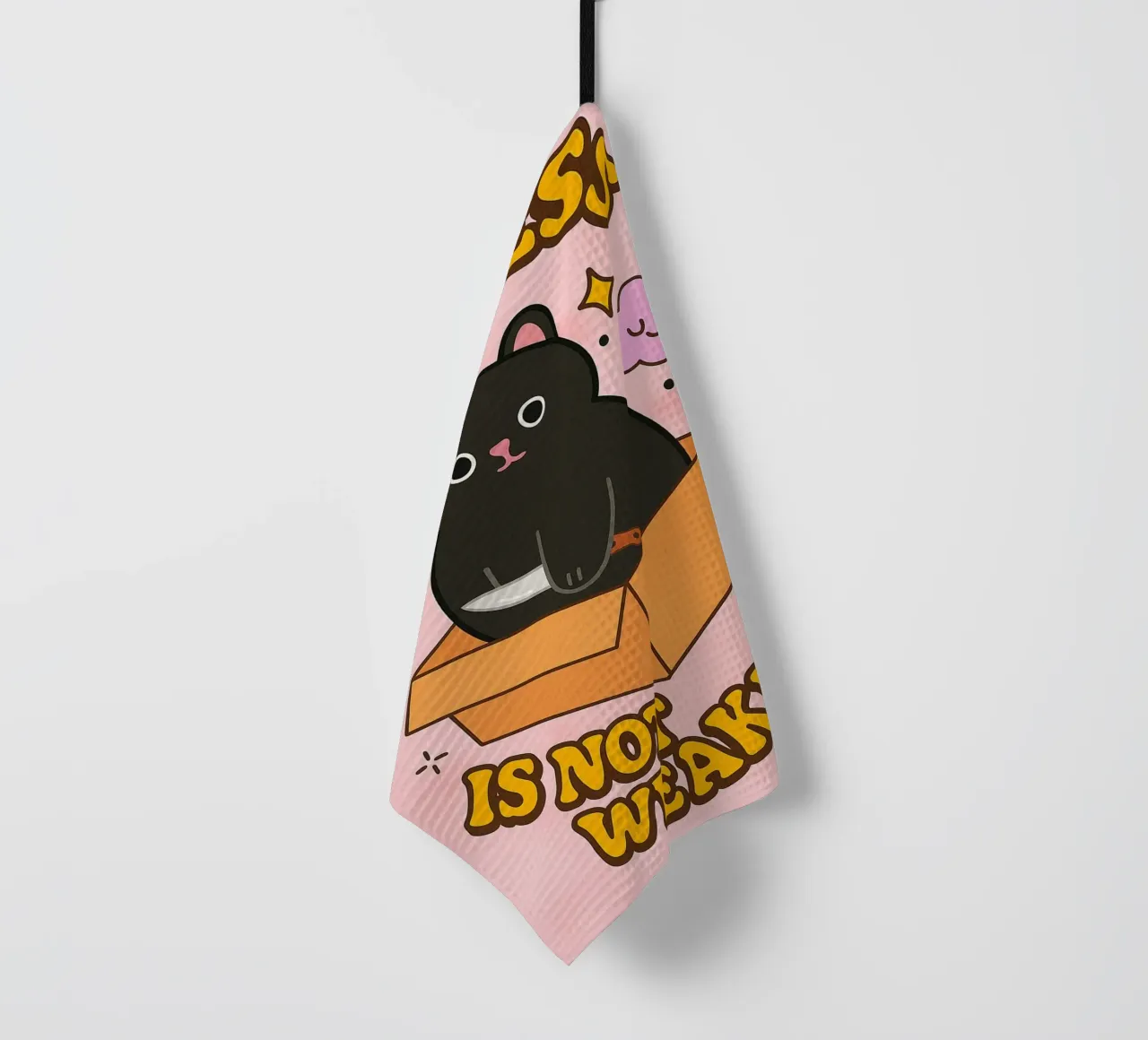 zachtheid is geen zwakte theedoek van SADELA