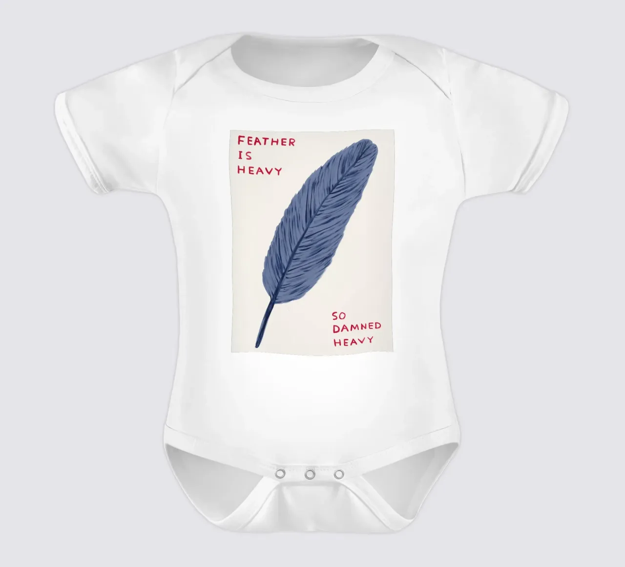 Feather Is Heavy David Shrigley So Damned Heavy babyrompertje korte mouwen van RANDER J