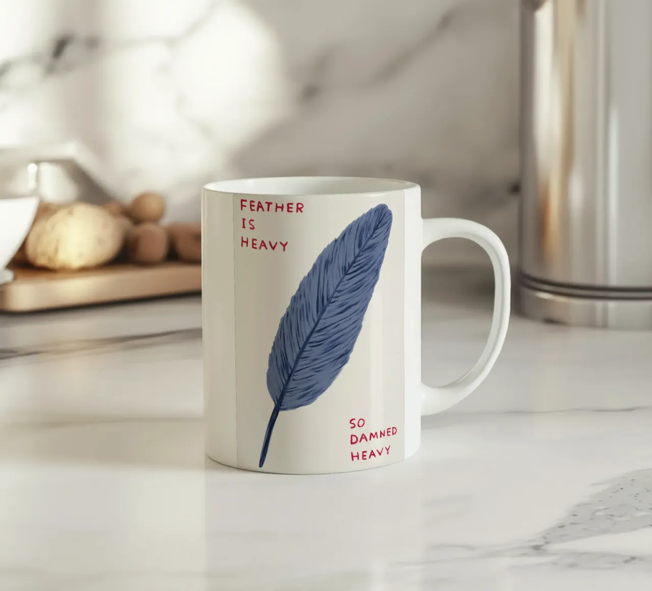 Feather Is Heavy David Shrigley So Damned Heavy tazza in ceramica da RANDER J