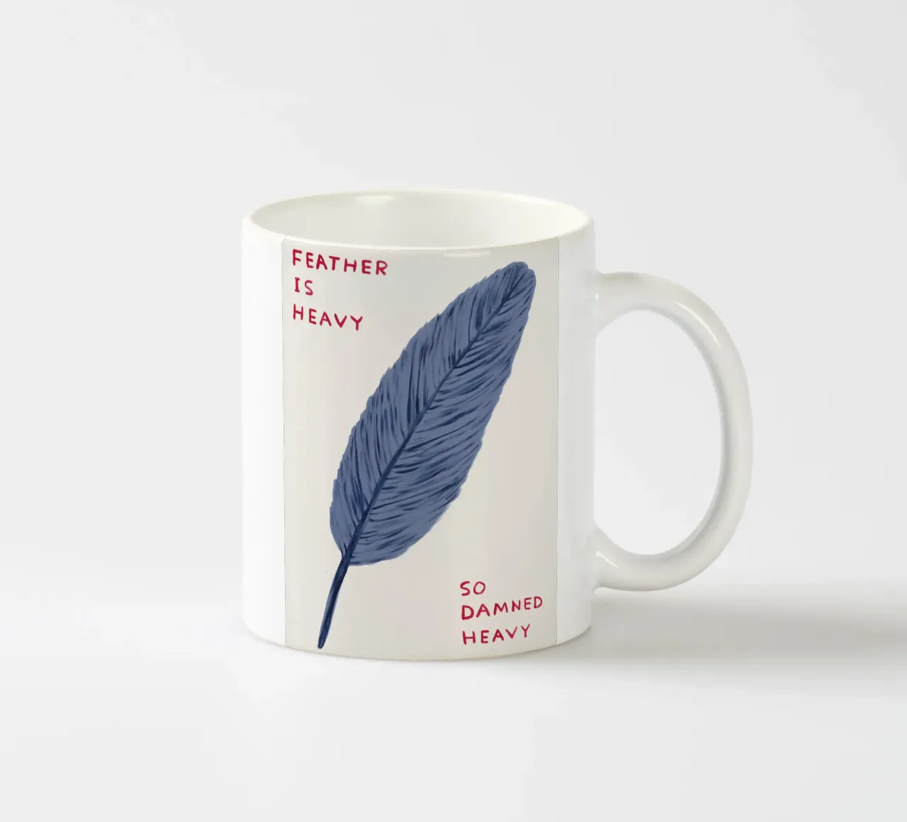 Feather Is Heavy David Shrigley So Damned Heavy tazza in ceramica da RANDER J