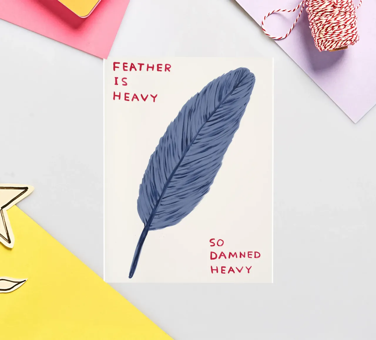 Feather Is Heavy David Shrigley So Damned Heavy adesivo da RANDER J