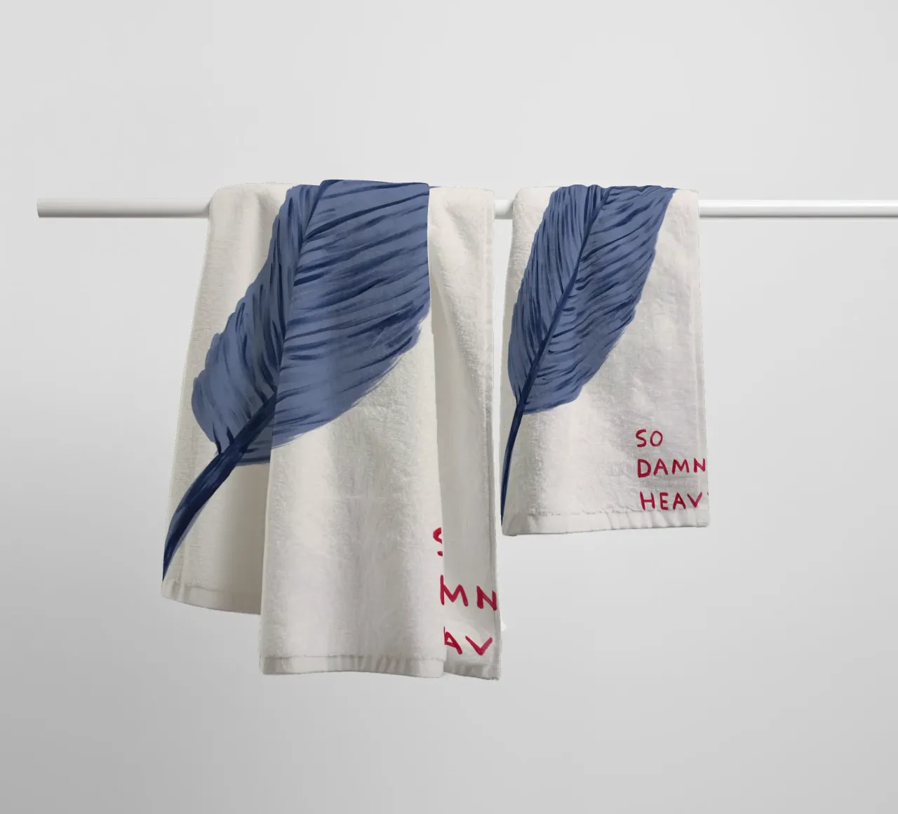 Feather Is Heavy David Shrigley So Damned Heavy asciugamano da bagno da RANDER J
