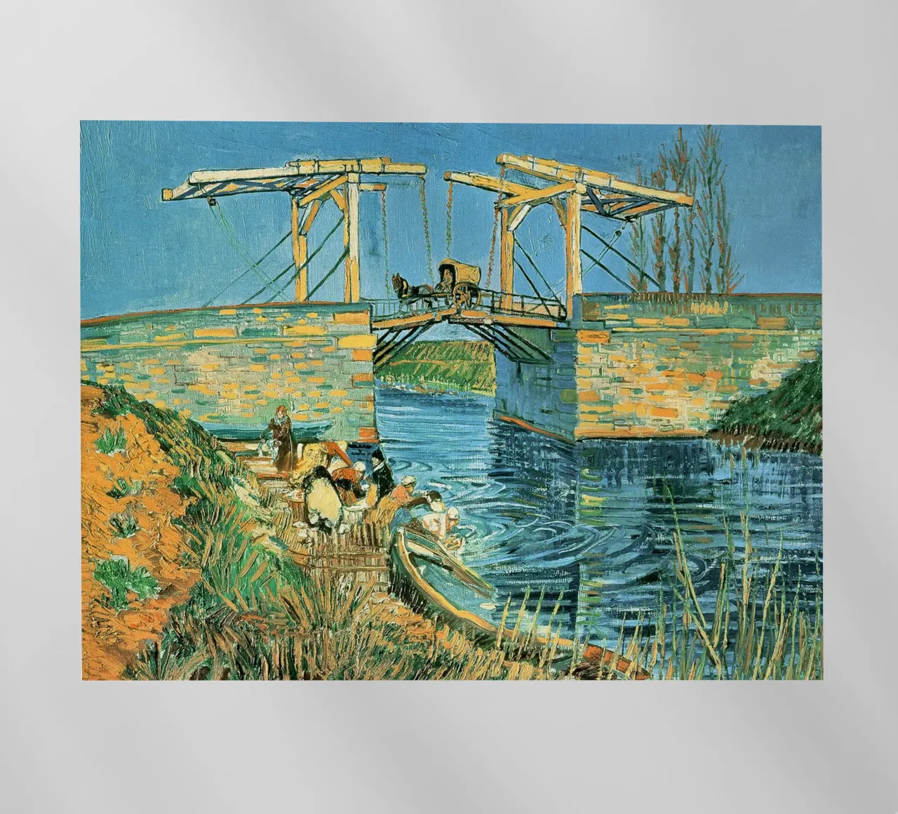 Il ponte di Langlois ad Arles con le lavandaie pellicola backlit da Roy Terrell