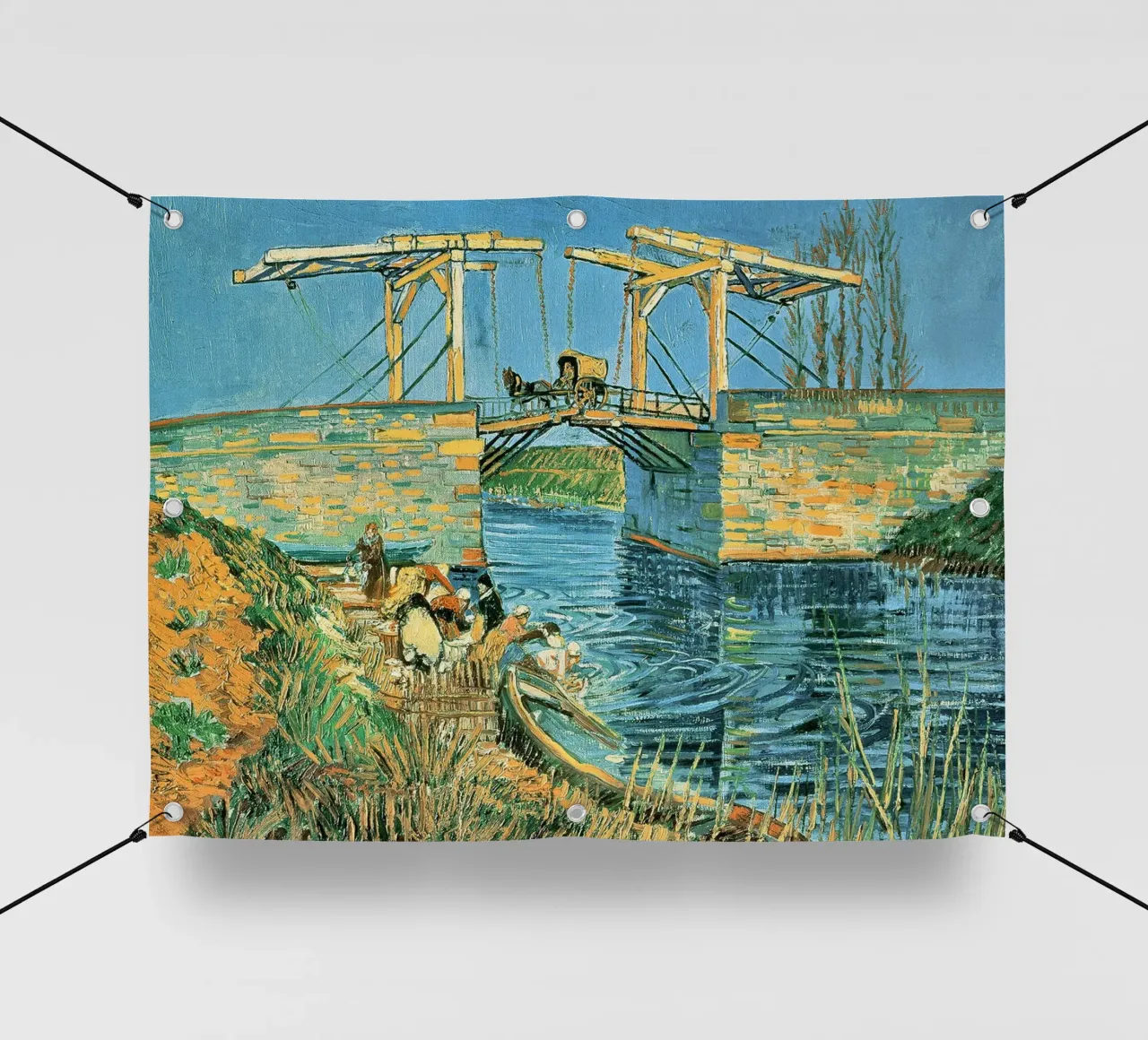 Il ponte di Langlois ad Arles con le lavandaie telo in pvc da Roy Terrell
