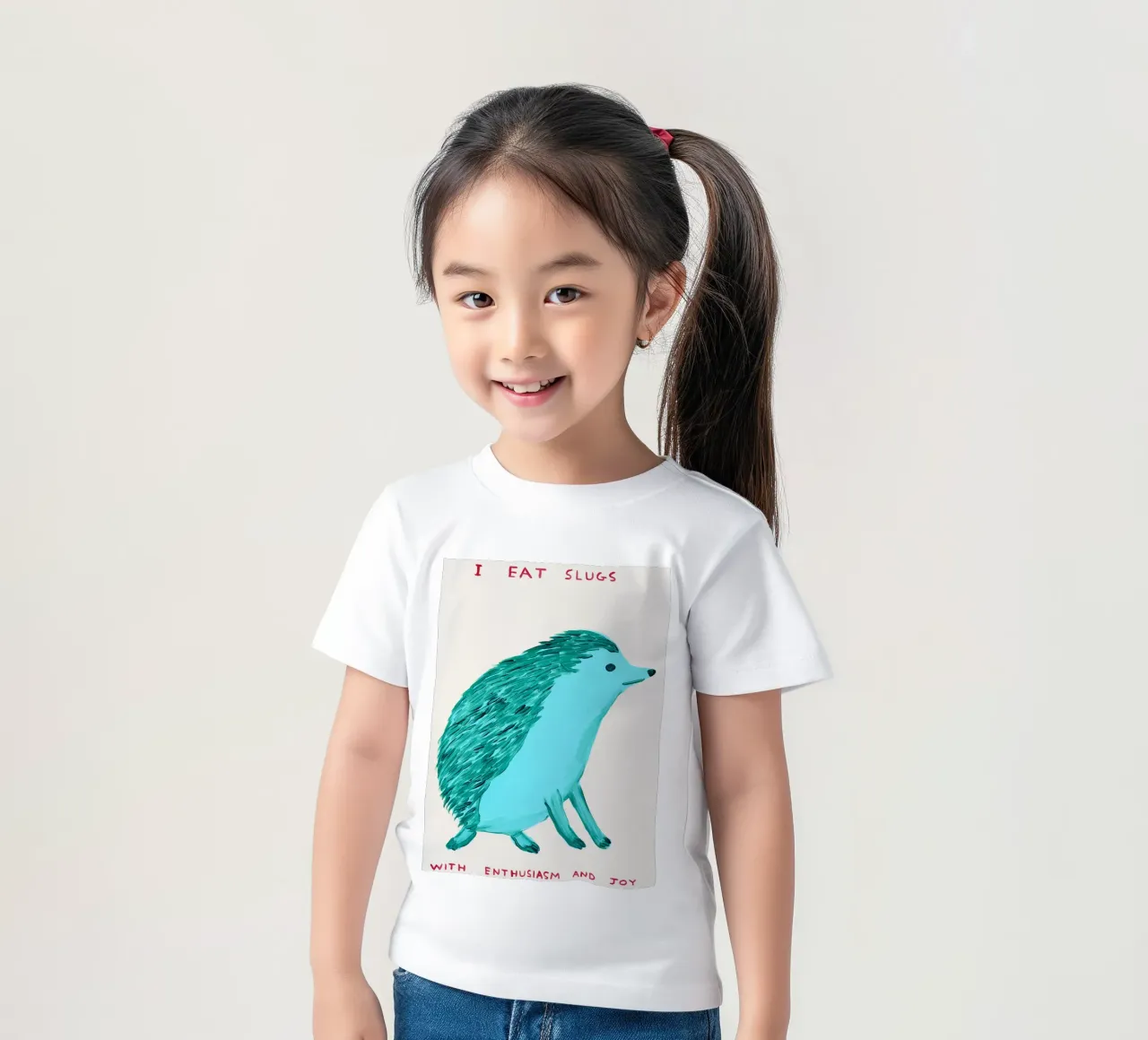 I Eat Slugs David Shrigley With Enthusiasm And Joy Poster t-shirt bambini da RANDER J