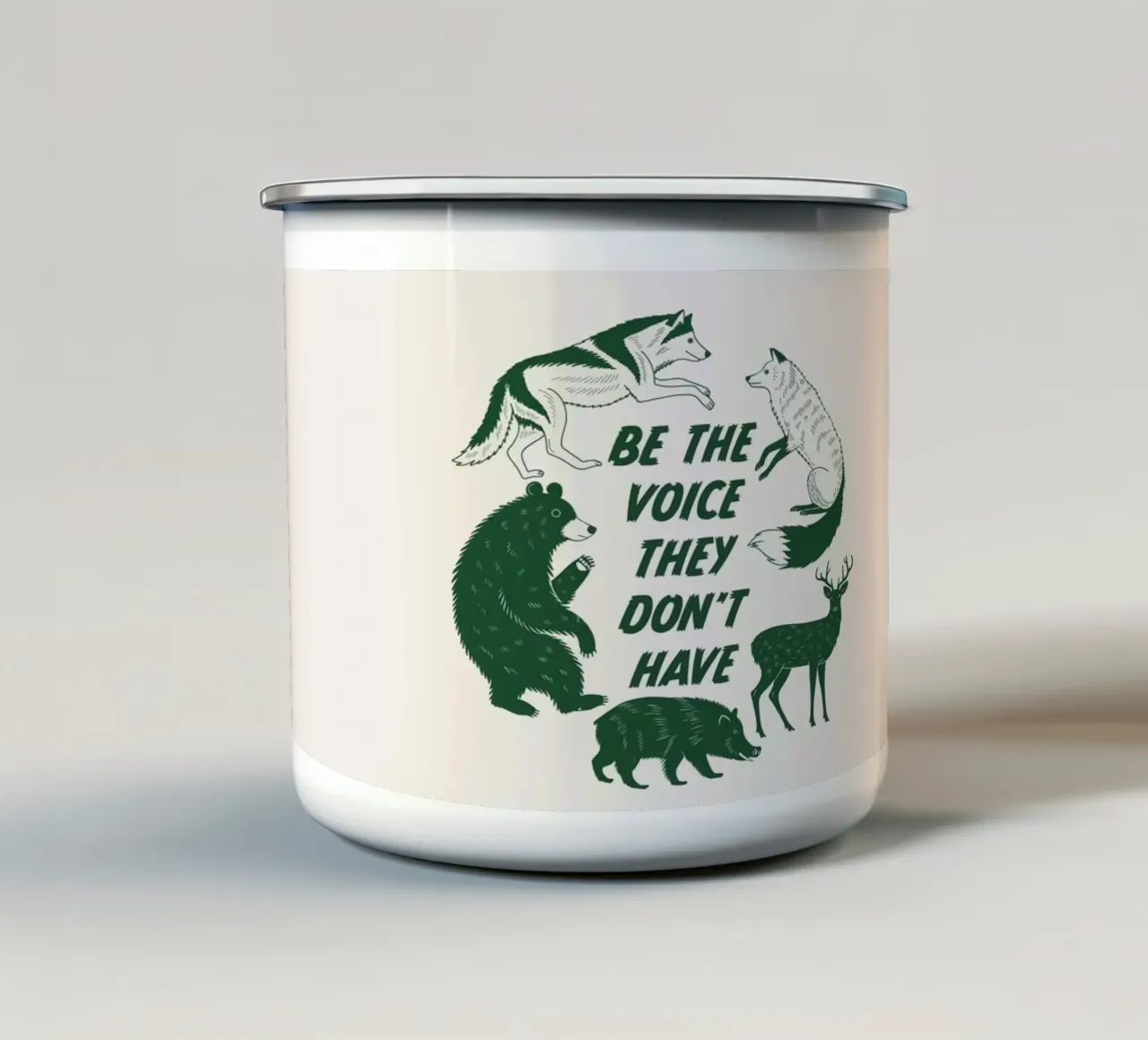 Sii la voce tazza in smalto da Eco Rebel Creative