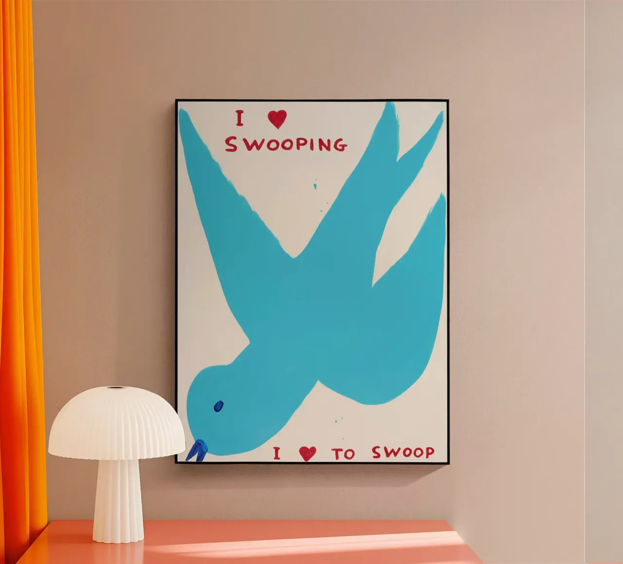 I Love Swooping David Shrigley I Love Swoop plexiglass da RANDER J