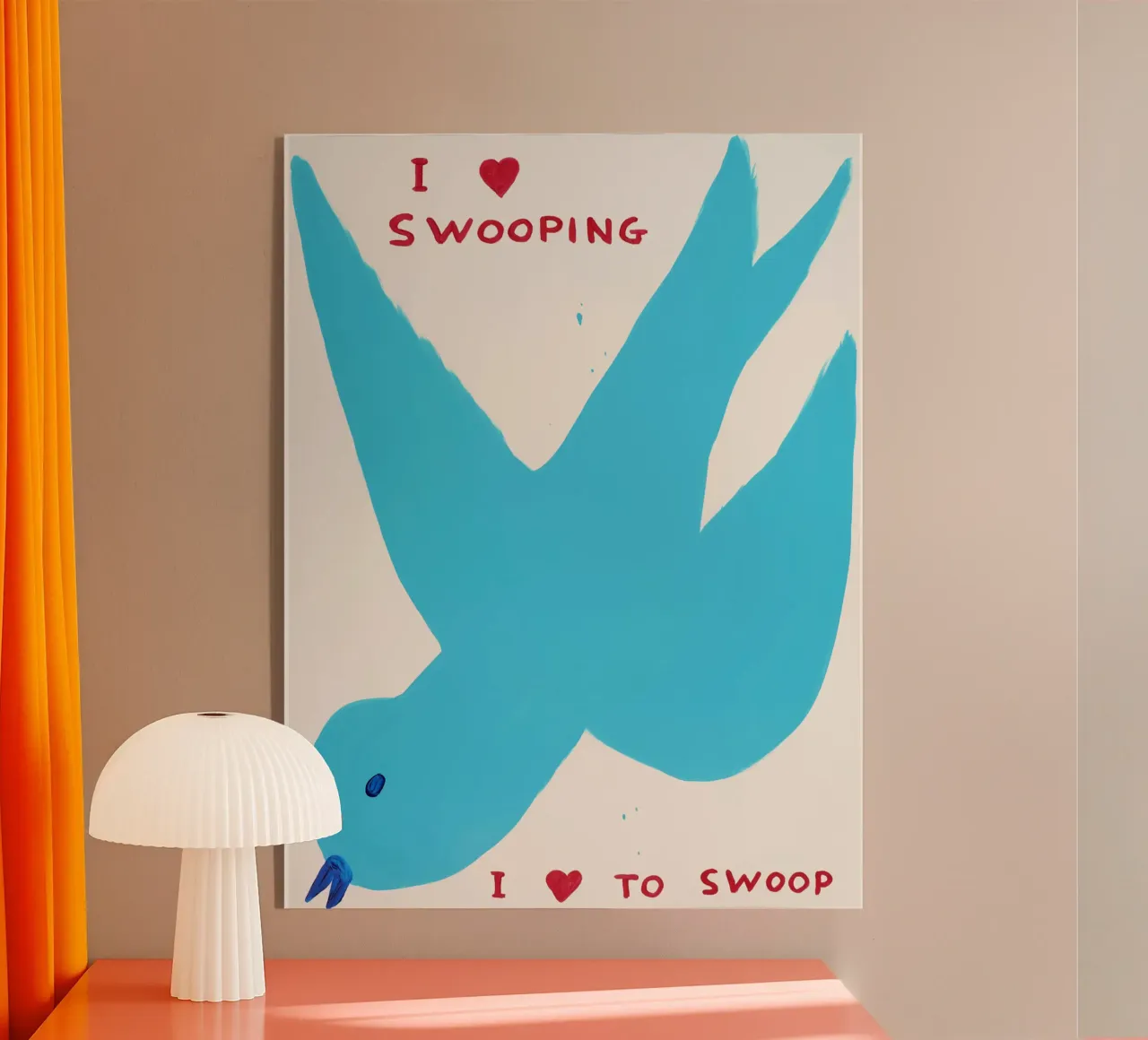 I Love Swooping David Shrigley I Love Swoop plexiglass da RANDER J