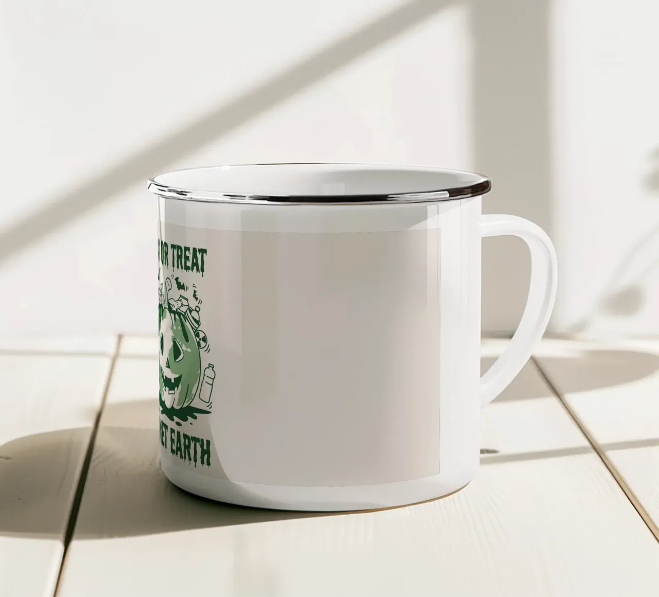 Süßes oder Saures - Planet Erde Emaille Tasse von Eco Rebel Creative