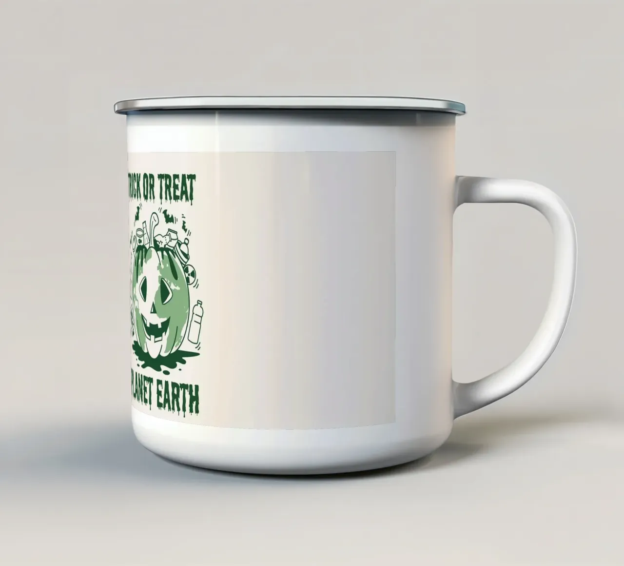 Süßes oder Saures - Planet Erde Emaille Tasse von Eco Rebel Creative