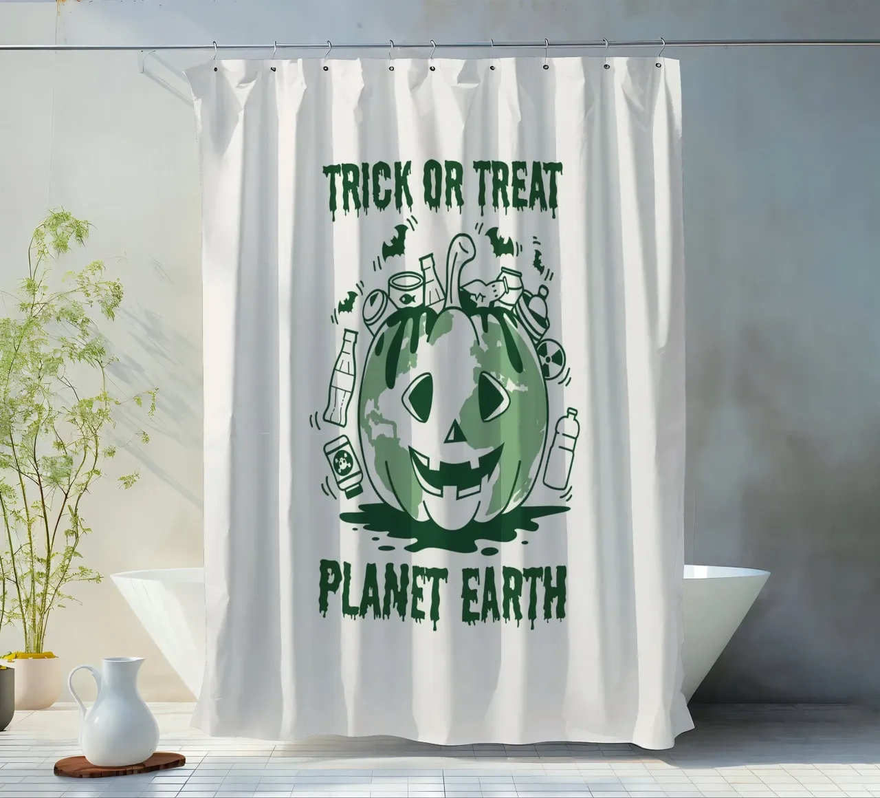 Süßes oder Saures - Planet Erde Duschvorhang von Eco Rebel Creative