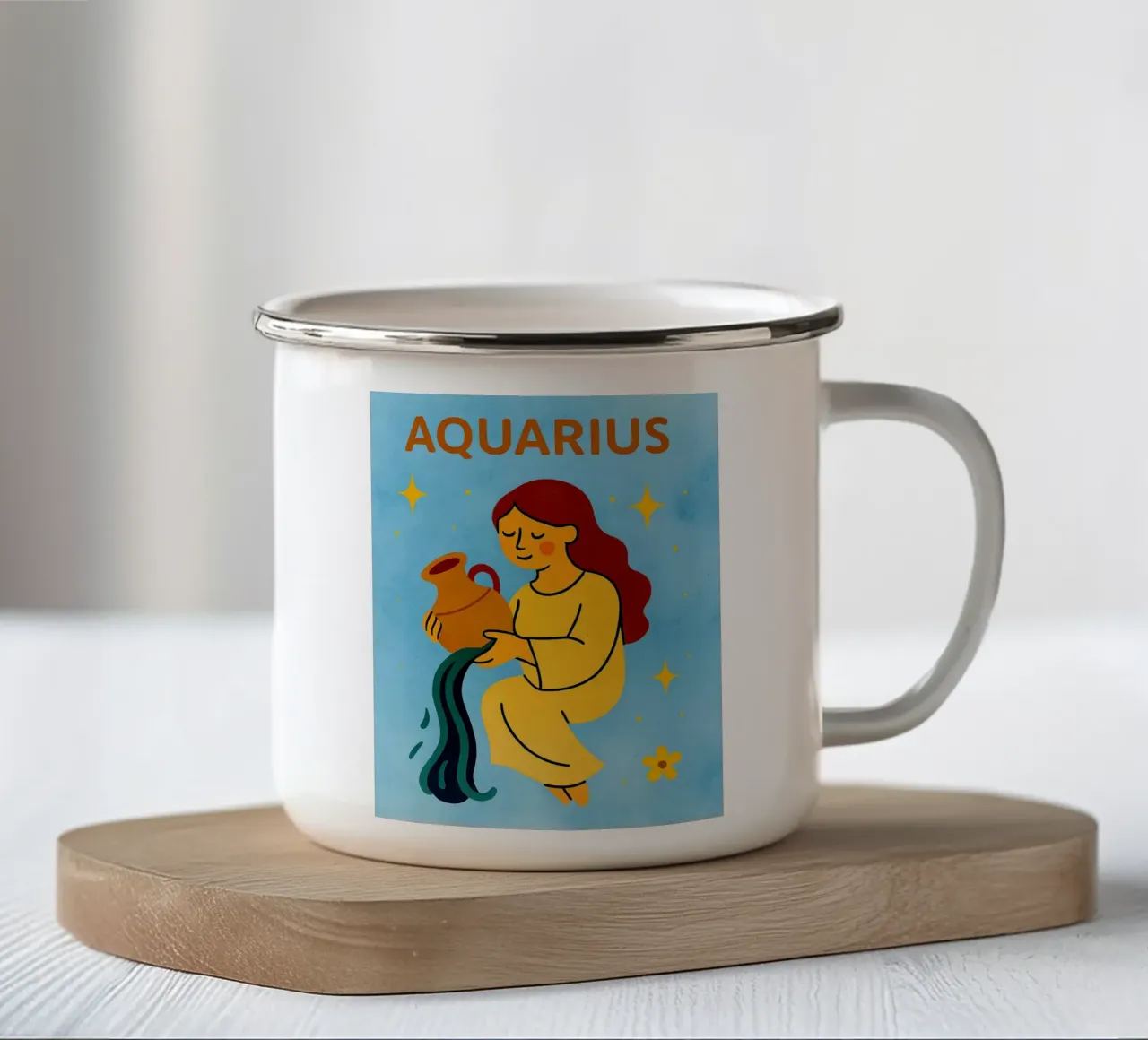 zodiaco acquario tazza in smalto da SADELA