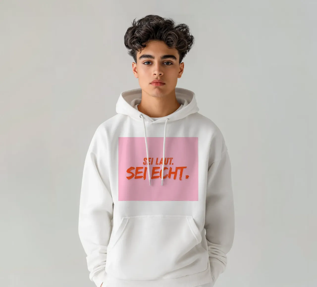 Sei laut. Sei echt. felpa con cappuccio da DigiWunderwerk