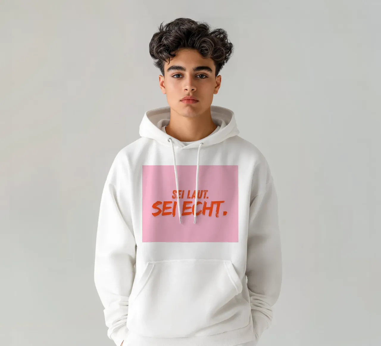 Sei laut. Sei echt. felpa con cappuccio da DigiWunderwerk
