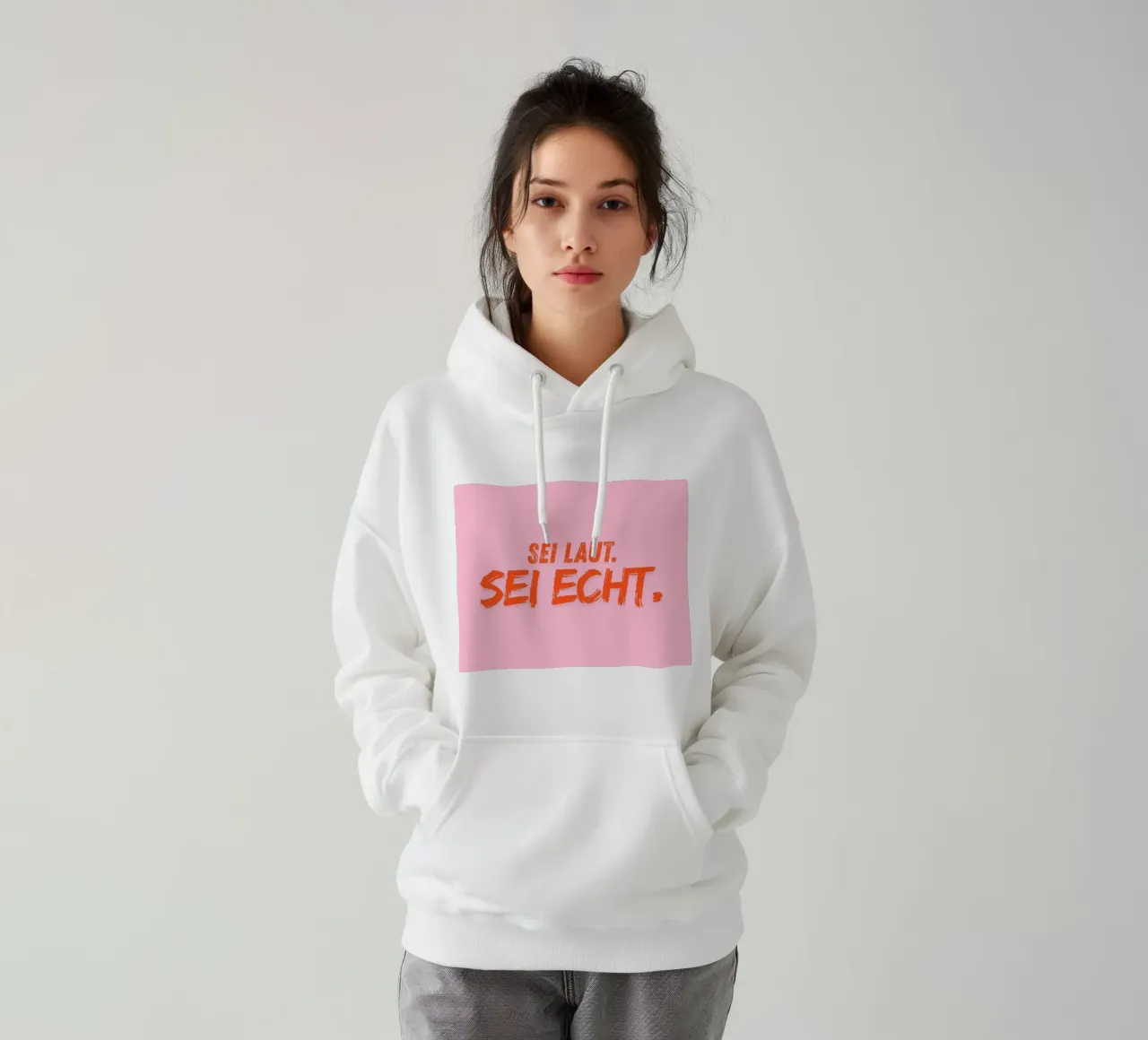 Sei laut. Sei echt. felpa con cappuccio da DigiWunderwerk