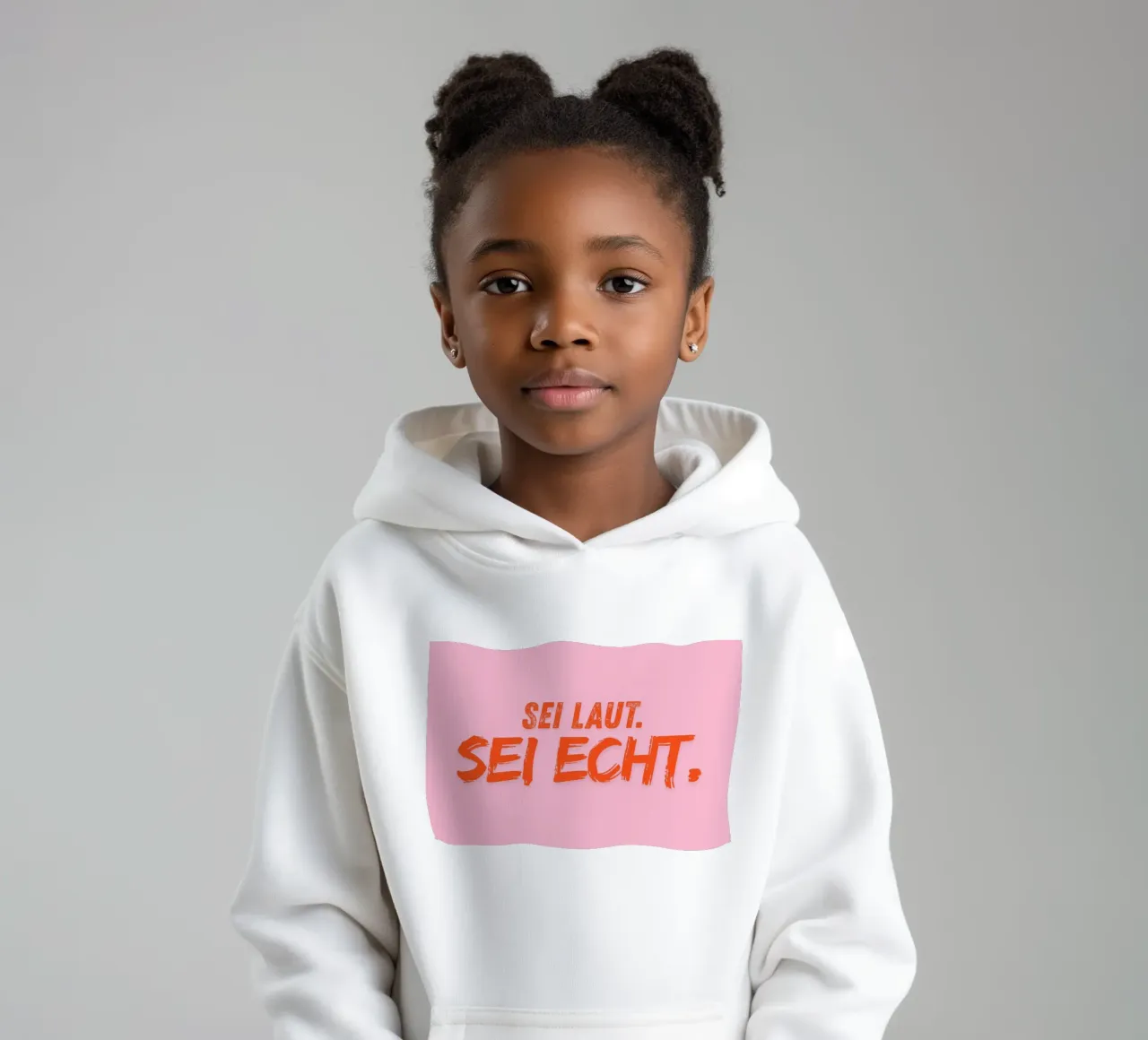 Sei laut. Sei echt. felpa bambino con cappuccio da DigiWunderwerk