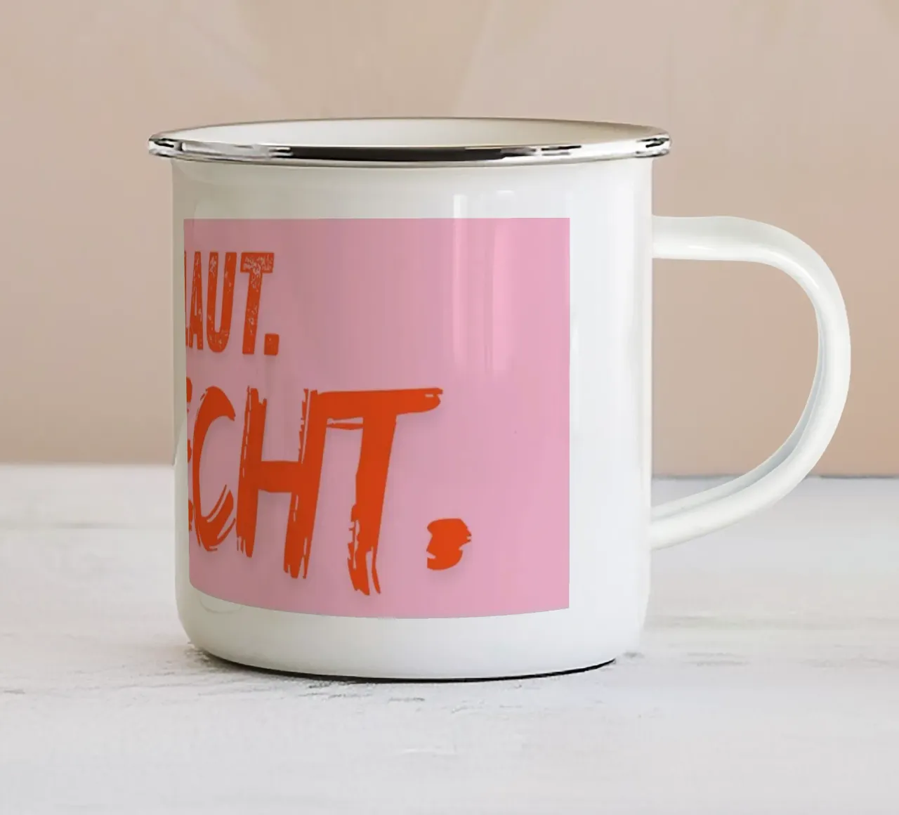 Sei laut. Sei echt. tazza in smalto da DigiWunderwerk