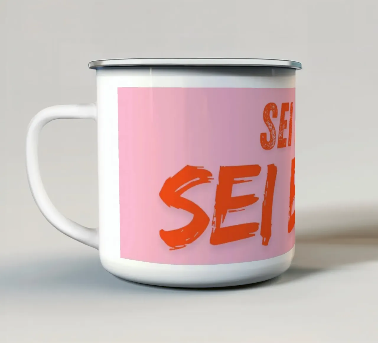 Sei laut. Sei echt. tazza in smalto da DigiWunderwerk