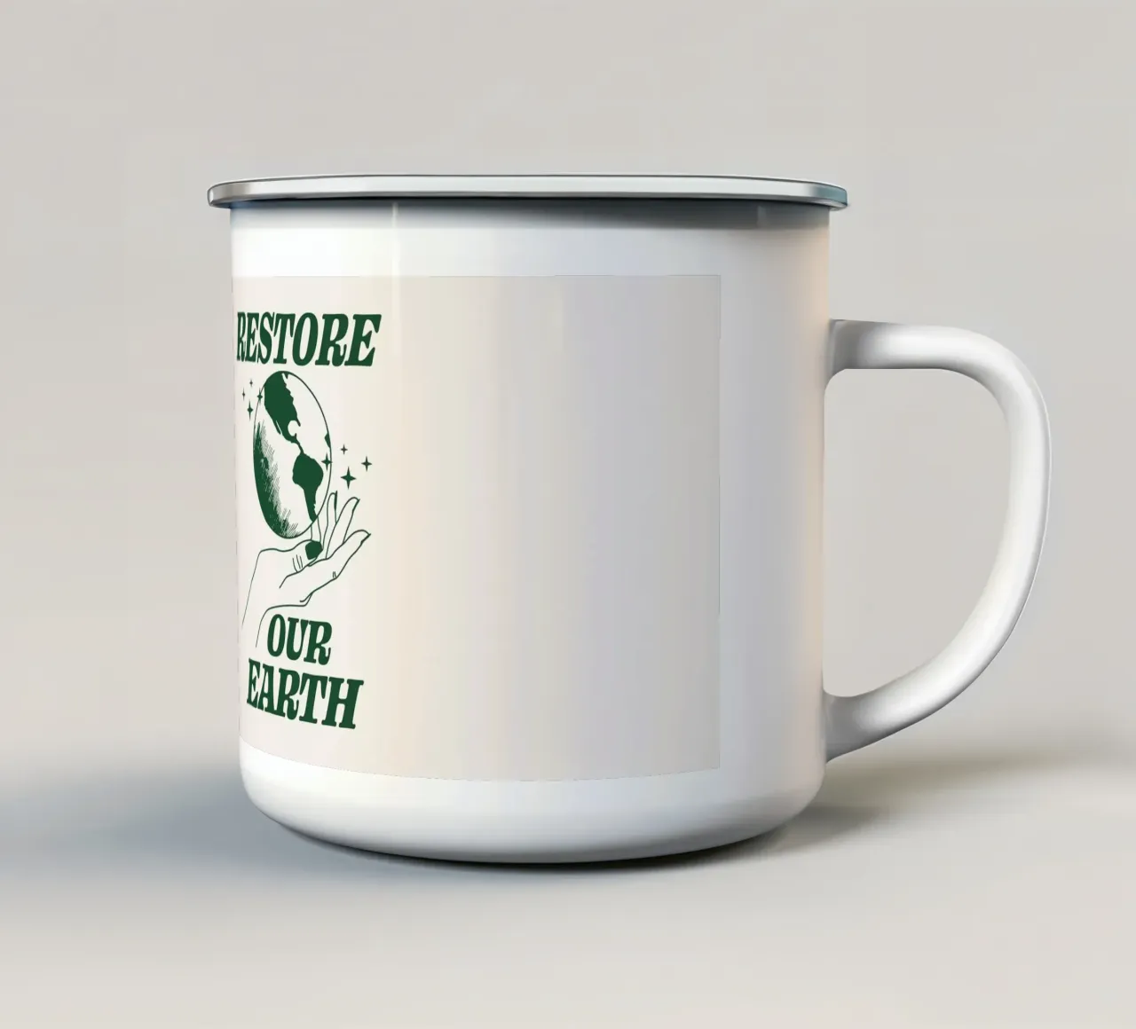 Ripristinare la nostra Terra tazza in smalto da Eco Rebel Creative