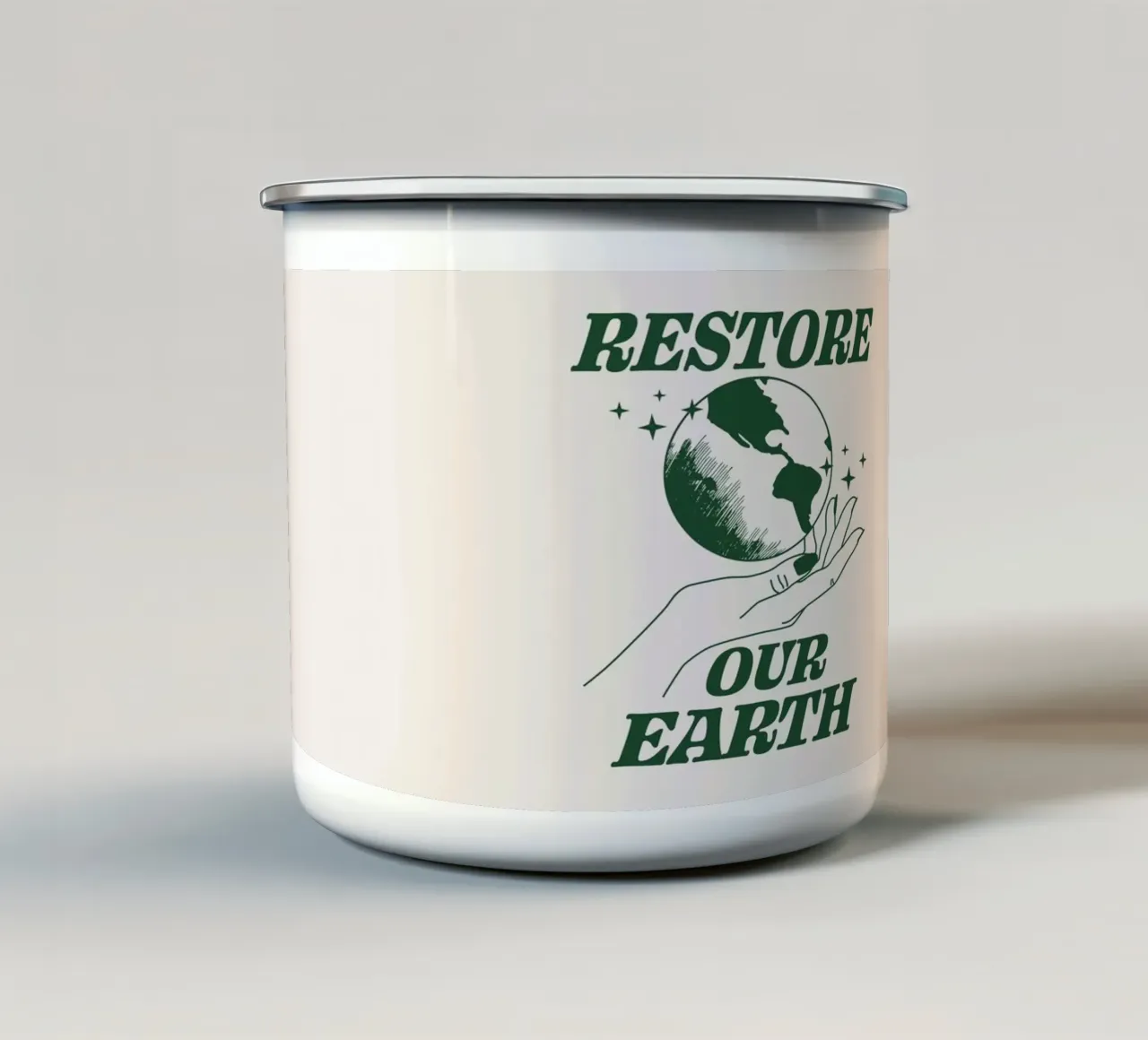 Ripristinare la nostra Terra tazza in smalto da Eco Rebel Creative