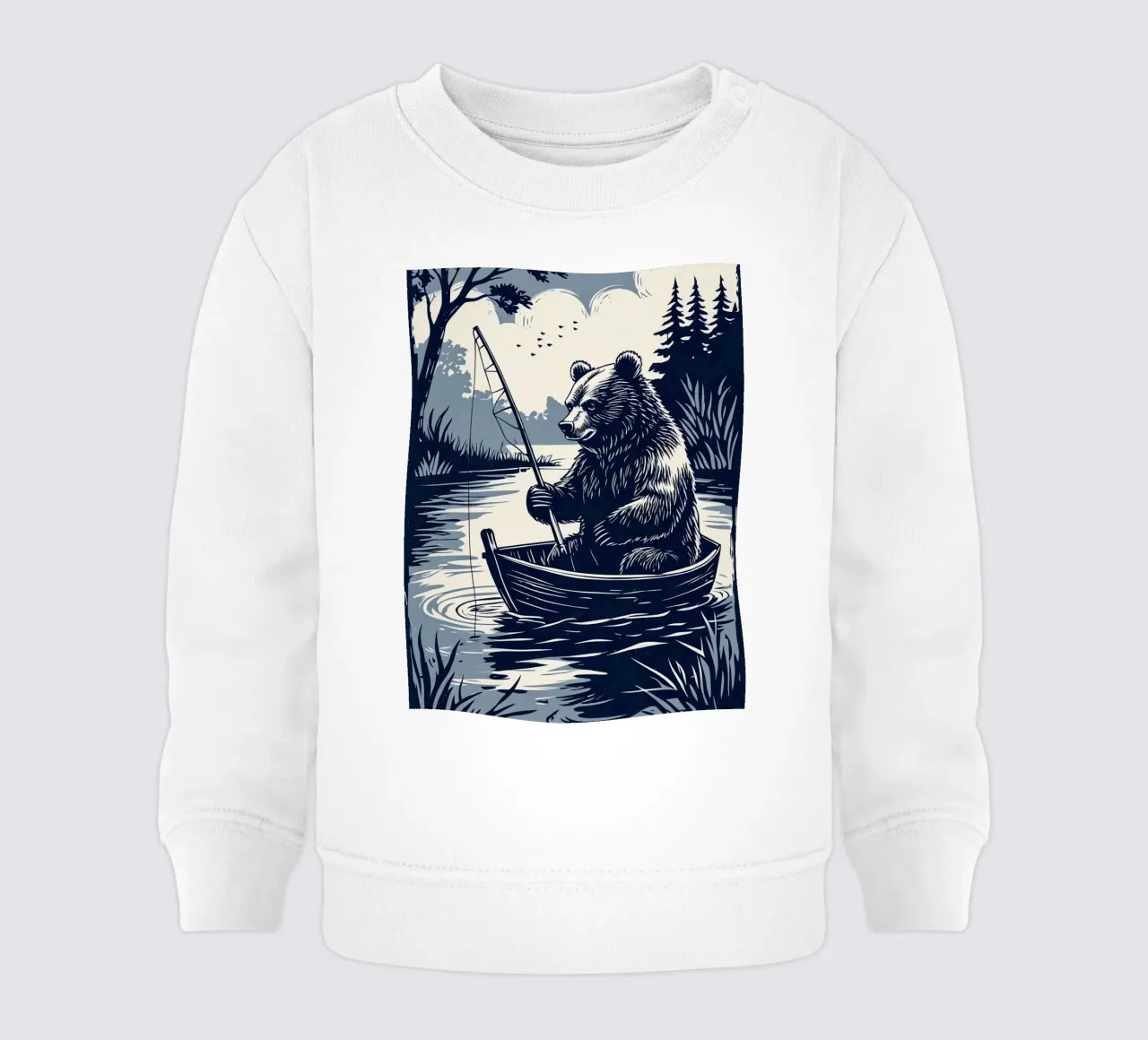 Orso che pesca in barca felpa neonato da DesignDoodle