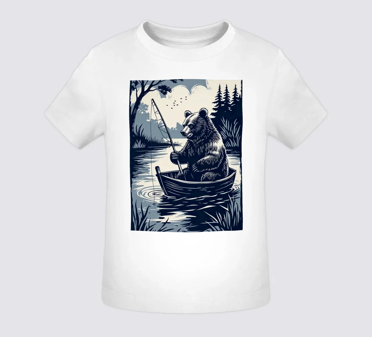 Orso che pesca in barca maglietta neonato da DesignDoodle
