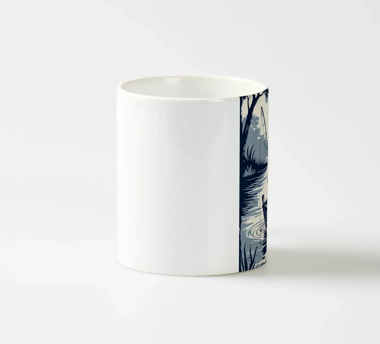 Orso che pesca in barca tazza in ceramica da DesignDoodle