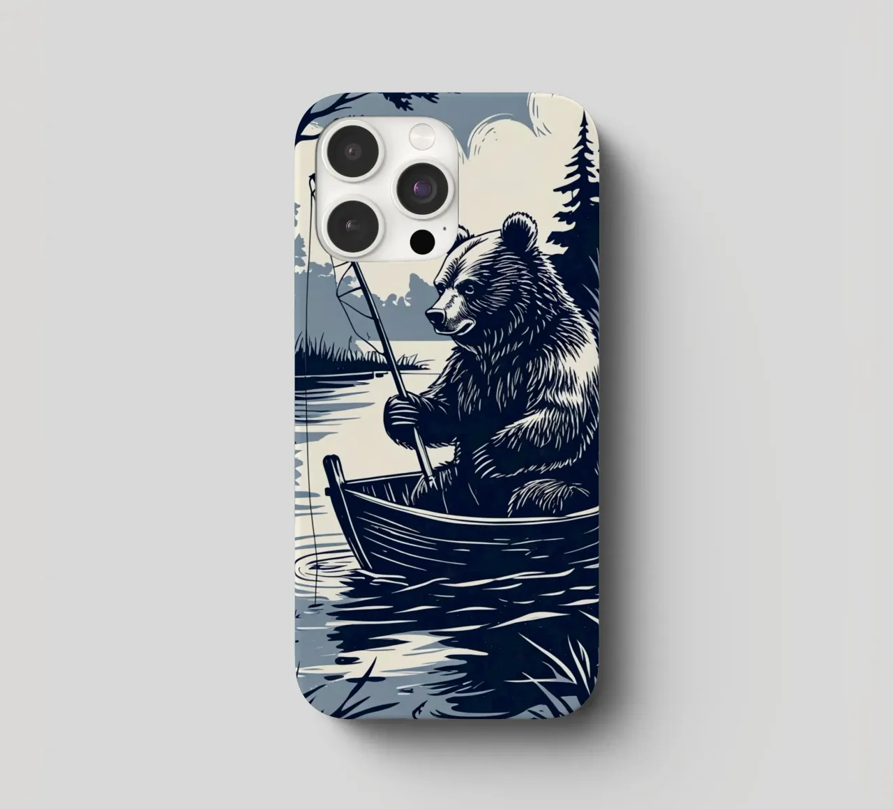 Orso che pesca in barca cover iphone da DesignDoodle