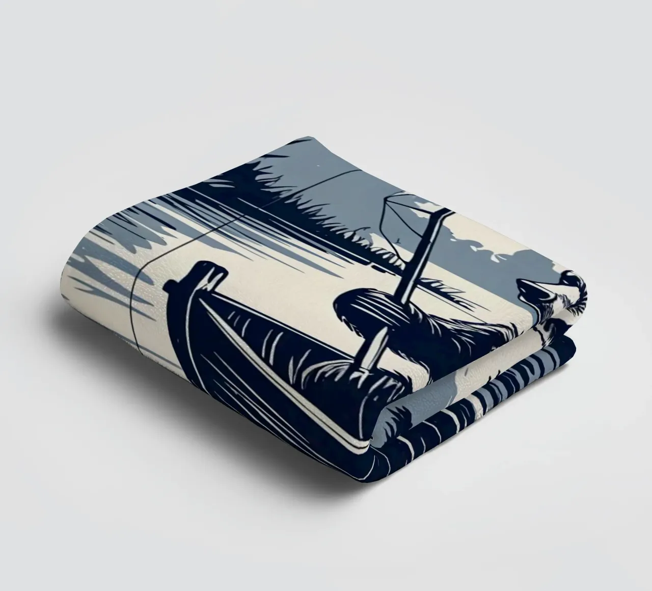 Orso che pesca in barca asciugamano da bagno da DesignDoodle