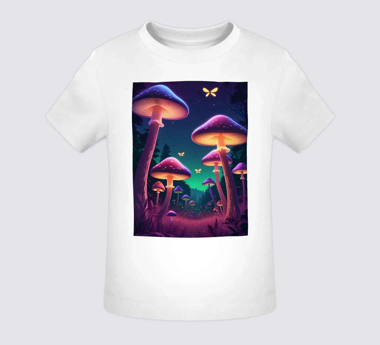 Funghi bioluminescenti e lucciole nella notte della foresta maglietta neonato da DesignDoodle