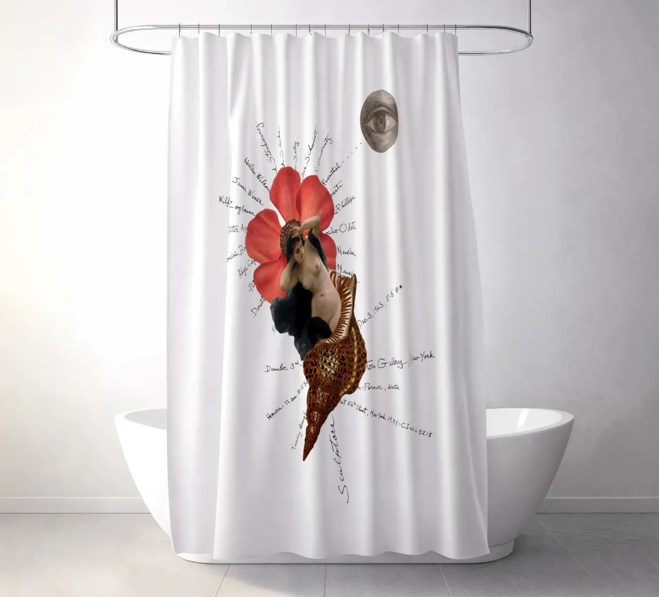 Collageri - Girl in Shell tenda da doccia da The Artcircle