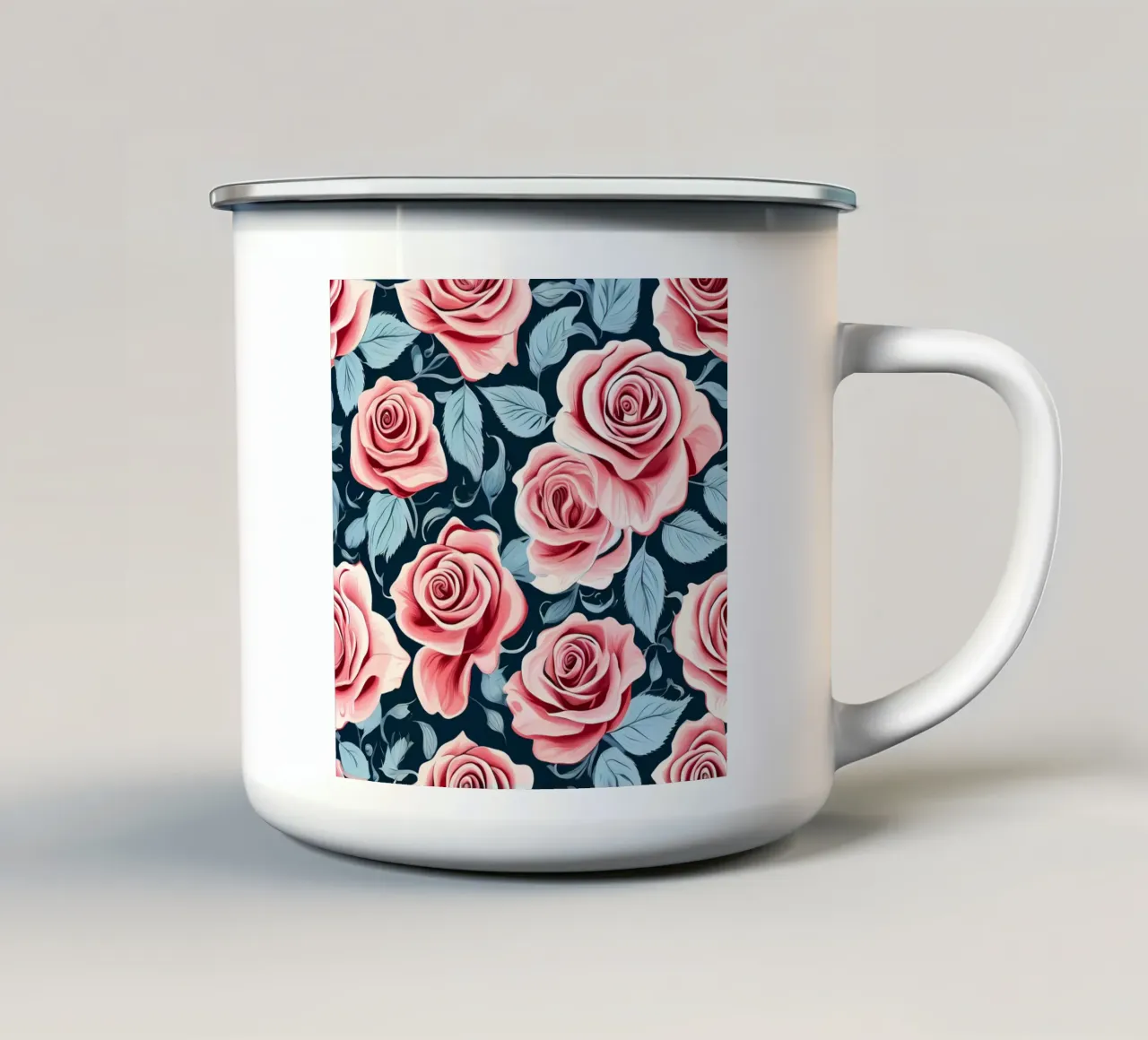 Roseto romantico tazza in smalto da Artistic-shop
