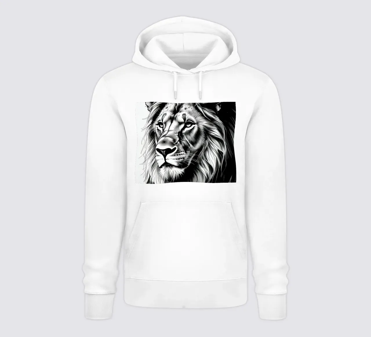 Ritratto di leone in bianco e nero felpa con cappuccio da DesignDoodle