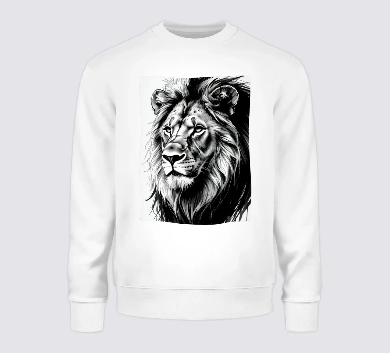 Ritratto di leone in bianco e nero felpa da DesignDoodle