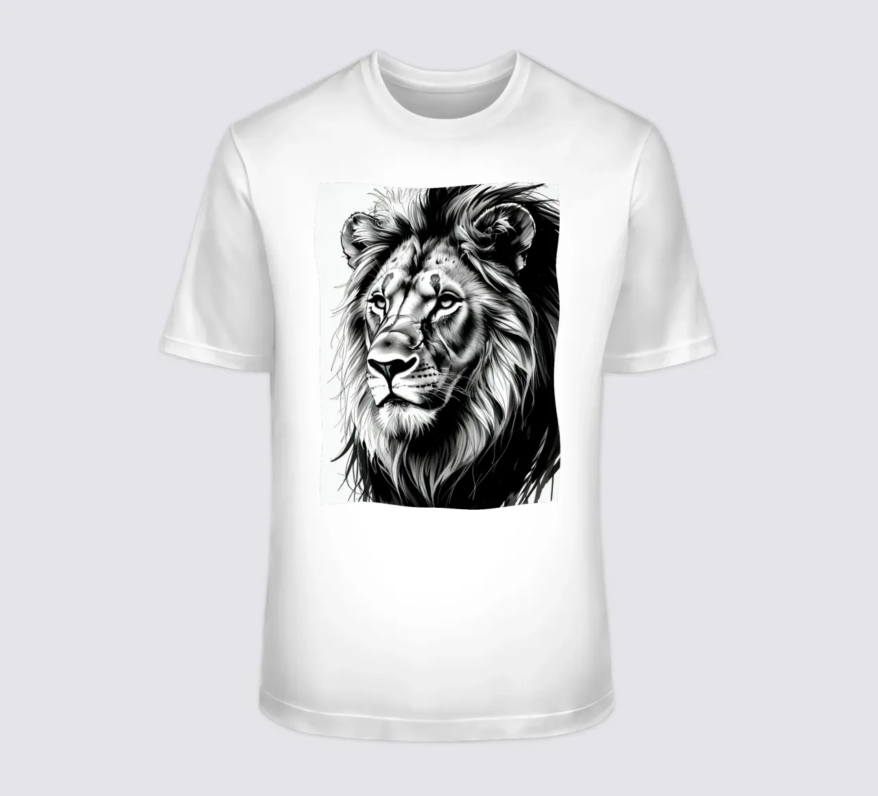 Ritratto di leone in bianco e nero t-shirt da DesignDoodle