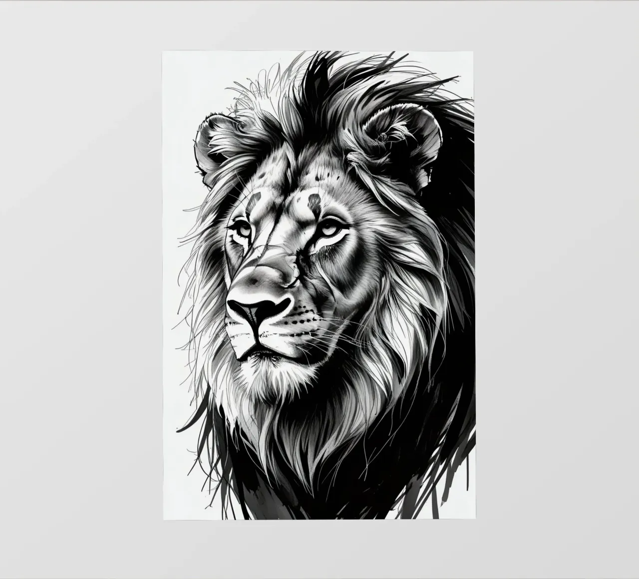 Ritratto di leone in bianco e nero telo in pvc da DesignDoodle