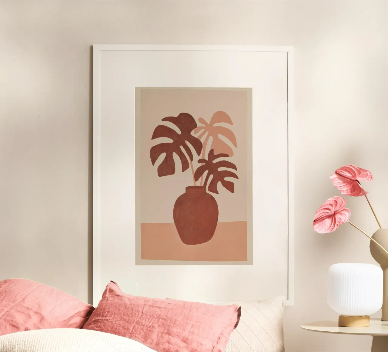 Brown window leaf (Monstera) | Boho Design hahnemühle by Autofocus