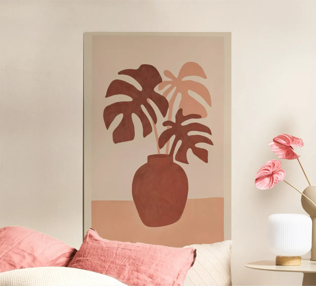 Brown window leaf (Monstera) | Boho Design hahnemühle by Autofocus